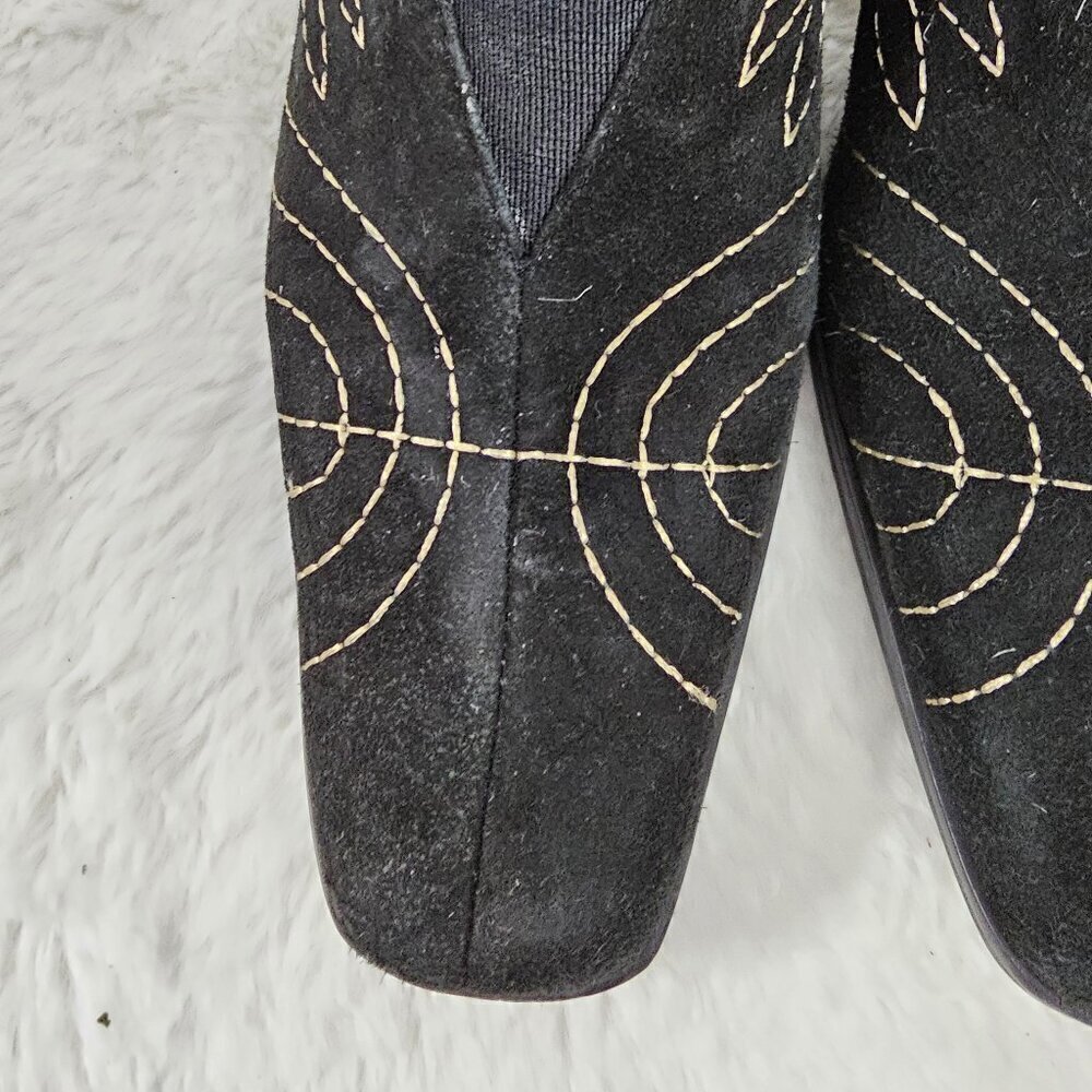 Matisse Pumps Black Suede Embroidered Goth Grunge Boho 10M - Picture 4 of 16